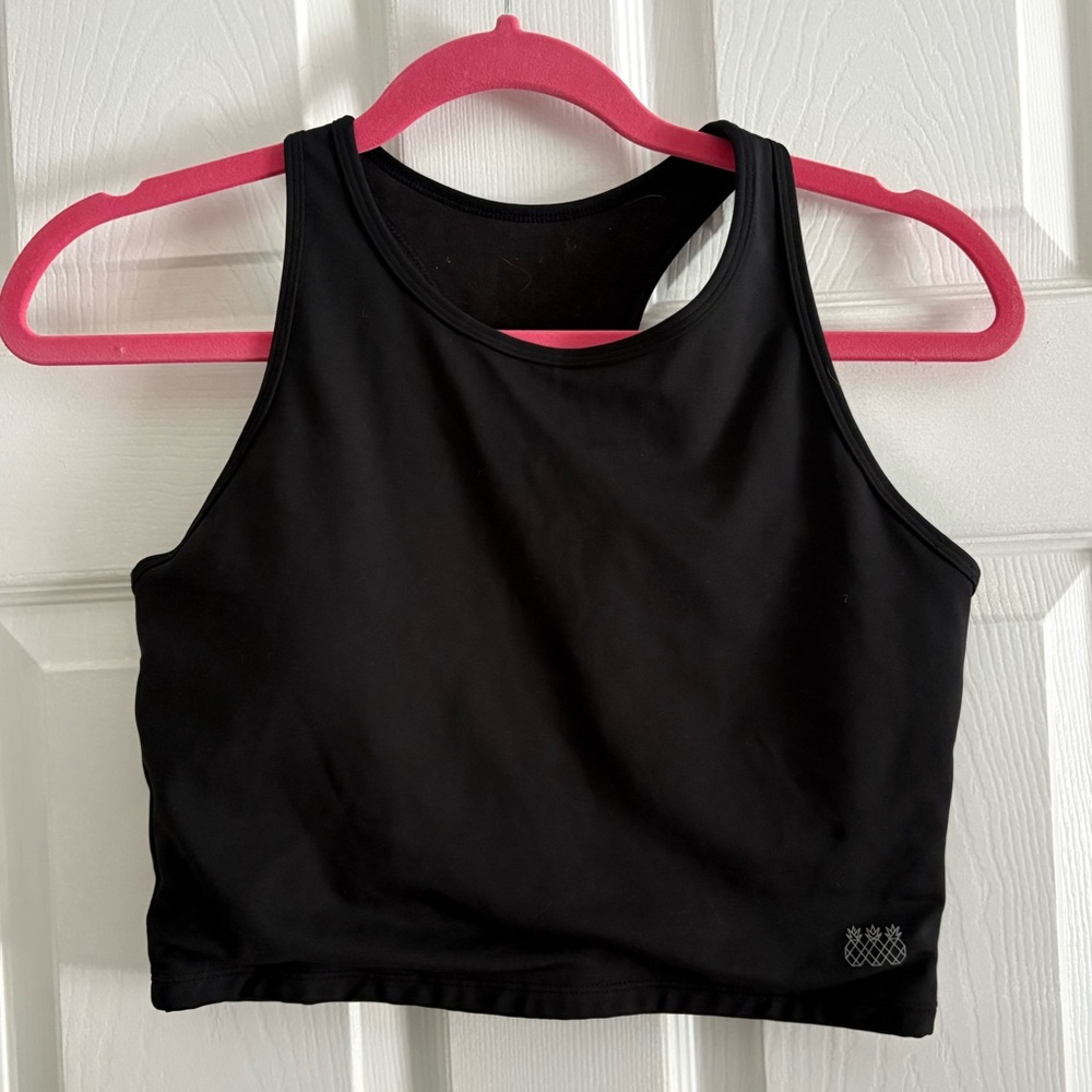🩵 Tres Piñas Black Racerback Longline Sports Bra Crop Top – XL– Bundle 3 for $20